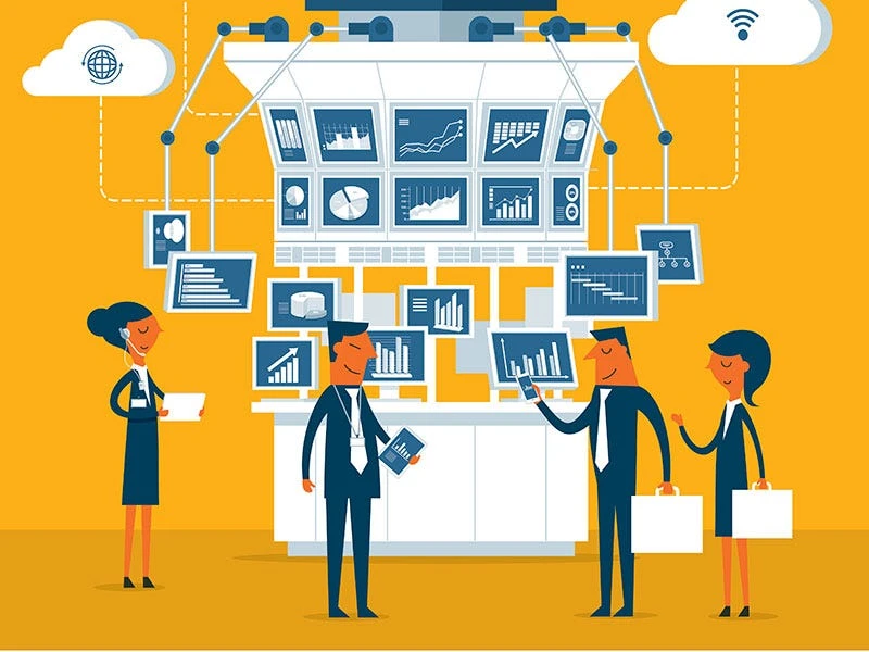 Ilustrasi perencanaan kegiatan digital menggunakan aplikasi